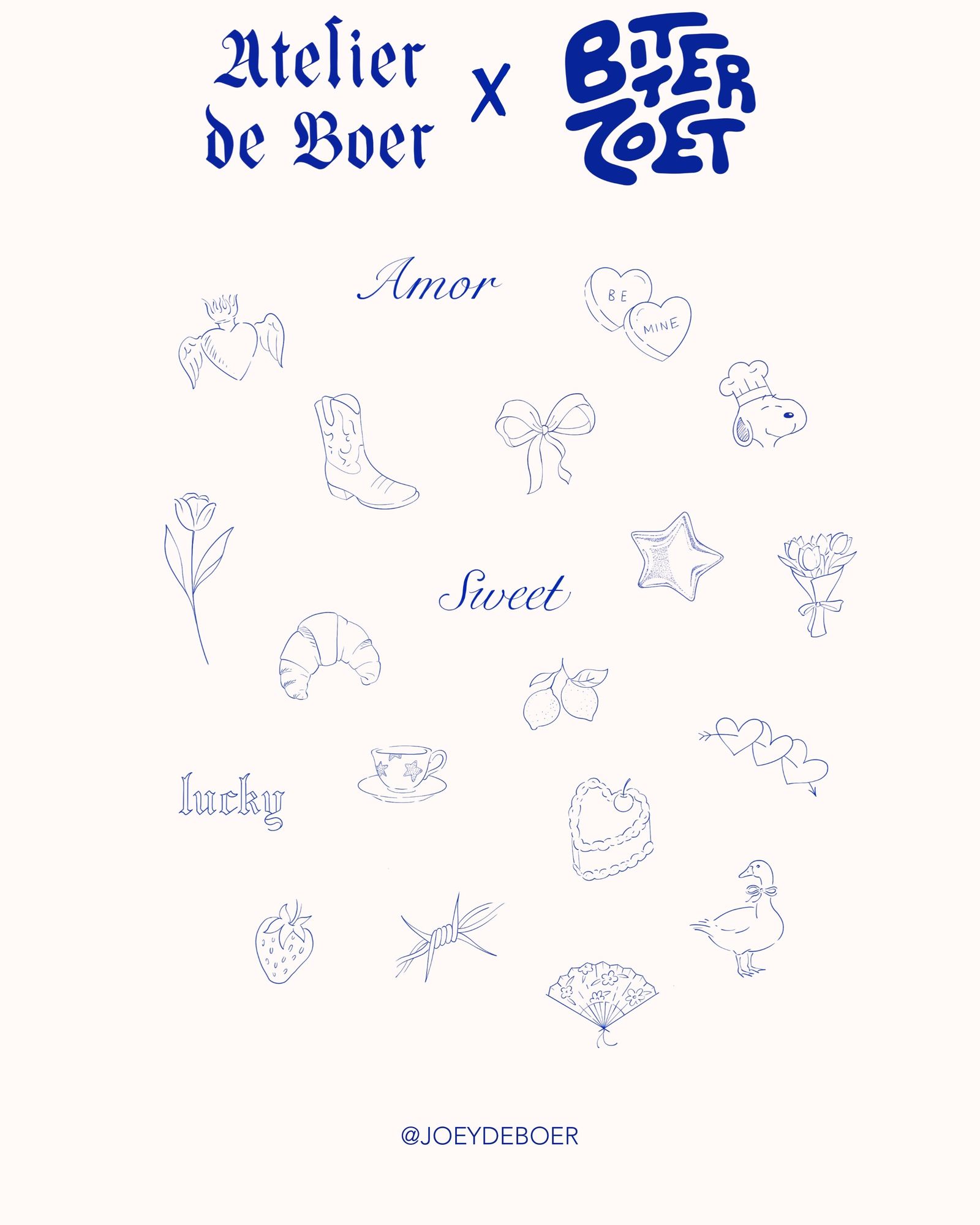 Flash sheet by Joey in blue ink